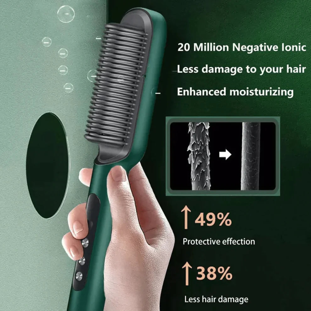 2-in-1 Hair Styling Comb Straightener Hair Brush.