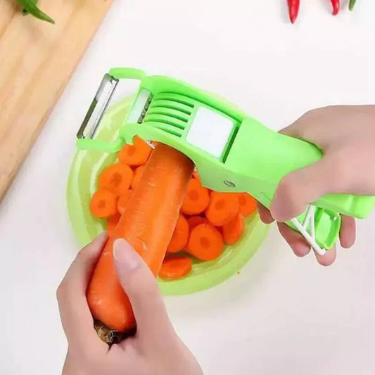 2-in-1 Peeler Slicer Plastic Multi-use Banana Cucumber Carrot Cutter Fruit Vegetable Salad  Shredder Cutters