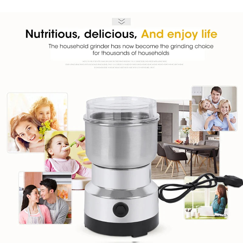 Mini Electric Grinder Household 300ml r Coffee Grinder Spice Pepper Grinder Grain Mill 2/4 Blades