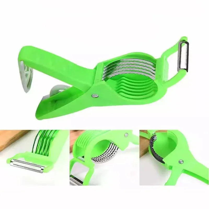 2-in-1 Peeler Slicer Plastic Multi-use Banana Cucumber Carrot Cutter Fruit Vegetable Salad  Shredder Cutters