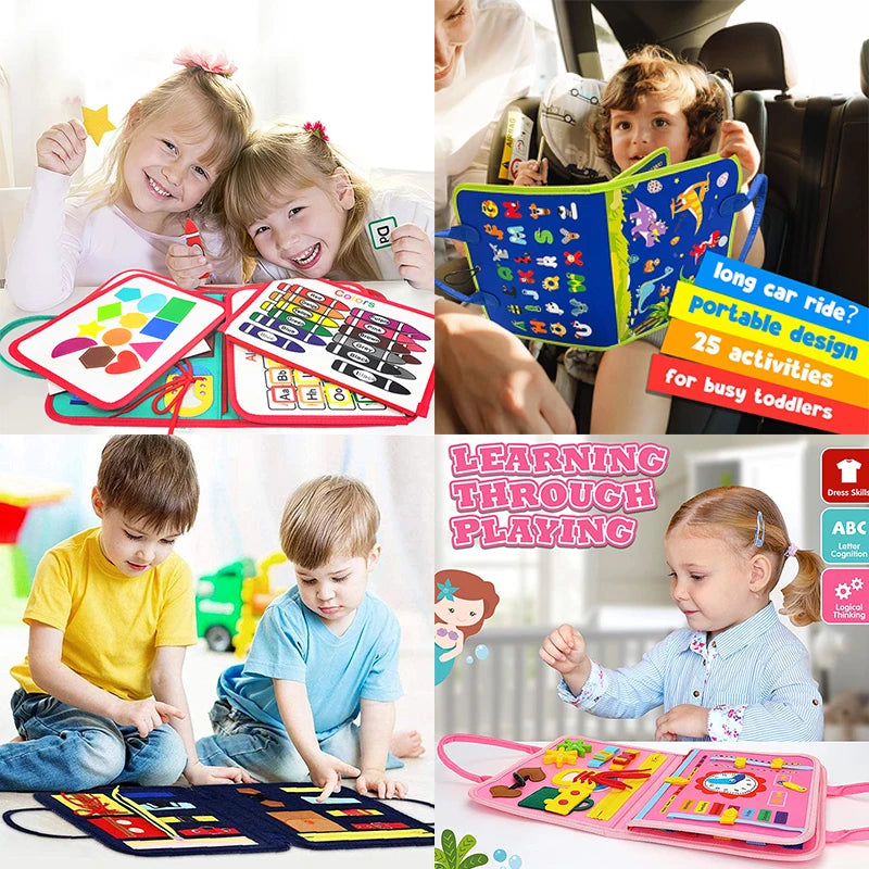 Busy Board Montessori Toys for Toddler Sensory Board for Learning Fine Motor Skills Early Education learing Toys for Boys Girls