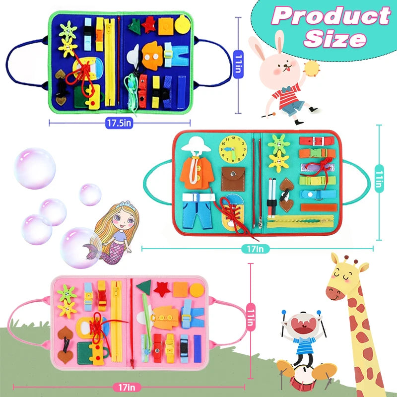 Busy Board Montessori Toys for Toddler Sensory Board for Learning Fine Motor Skills Early Education learing Toys for Boys Girls