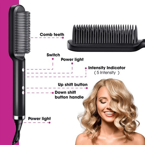 2-in-1 Hair Styling Comb Straightener Hair Brush.